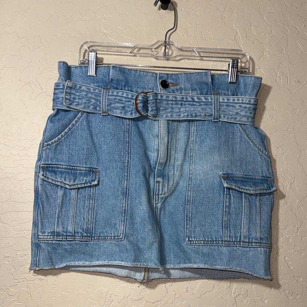 Frame paper bag cargo pocket denim y2k style mini skirt size 27